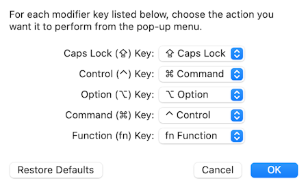 Change the Control and Command keys on your Mac