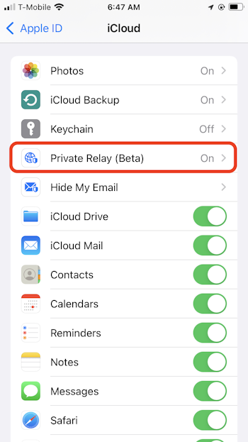 Enable Private Relay on your iPhone