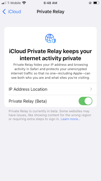 Enable Private Relay on your iPhone