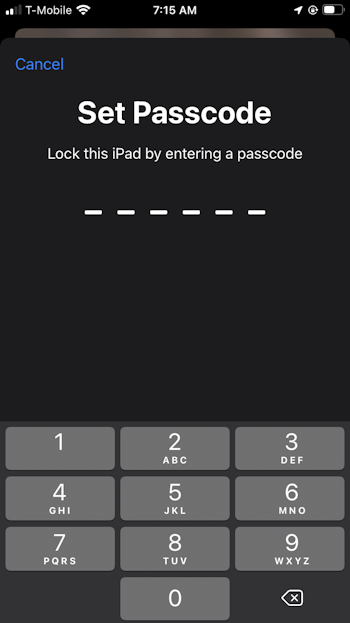Remotely lock your iPad