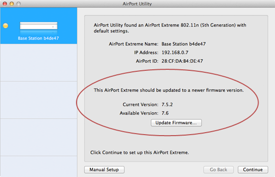 Setting up the AirPort Extreme base station