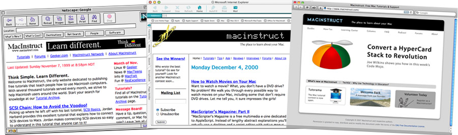 Macinstruct website throughout time