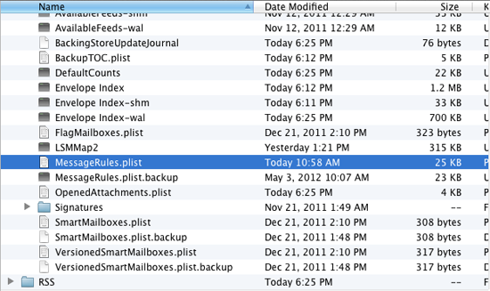 The MessageRules.plist file on your Mac