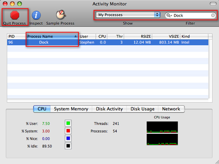 Mac Activity Monitor application
