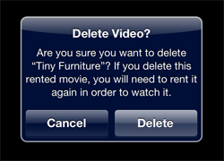 Deleting a video from an iPad