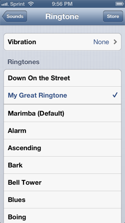 Setting an iPhone ringtone