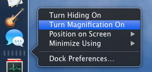 Turning on macOS Finder window magnification