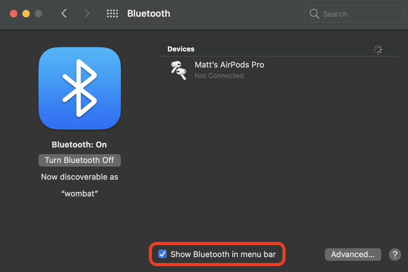 enable network access in bluetooth for mac?