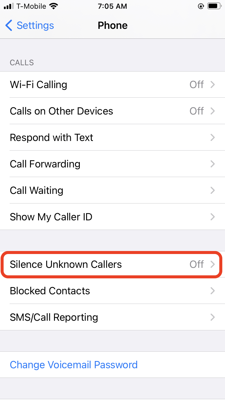 block all incoming calls except contacts iphone