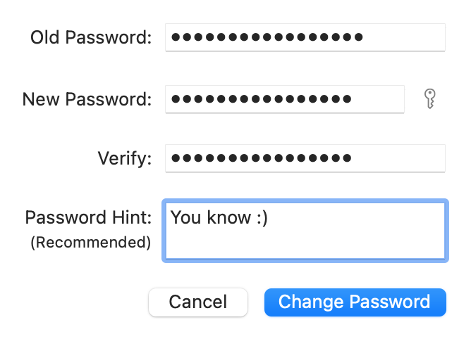 how to change password on mac computer