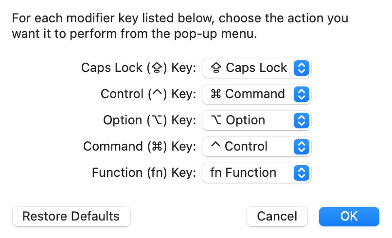 change command key to control mac