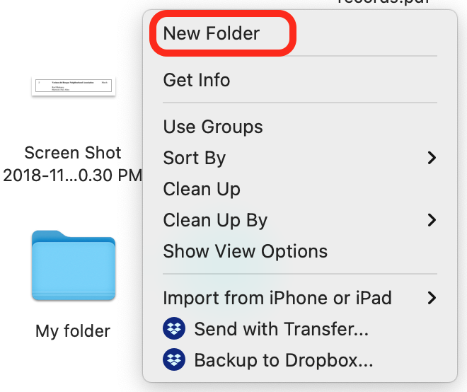 how to create a new folder on mac