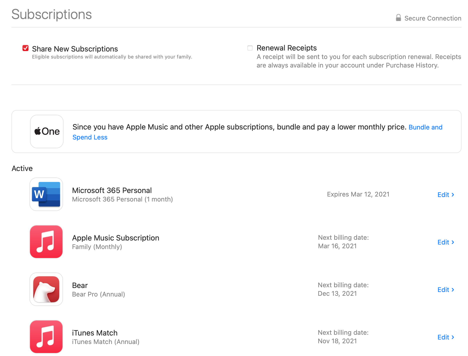 apple account manage subscriptions