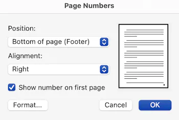 Adding page numbers <a href=