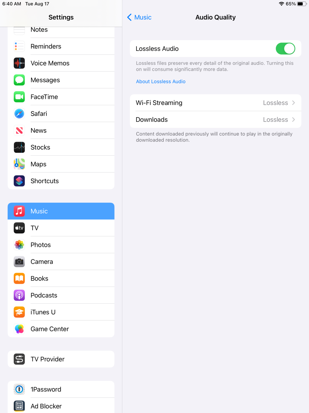 Enable lossless audio on your iPhone