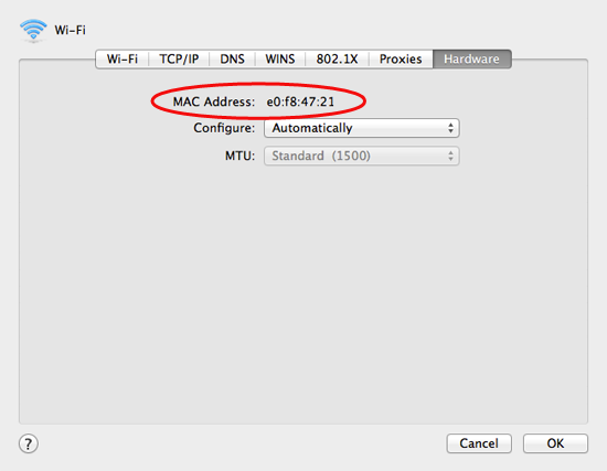 how to check mac address
