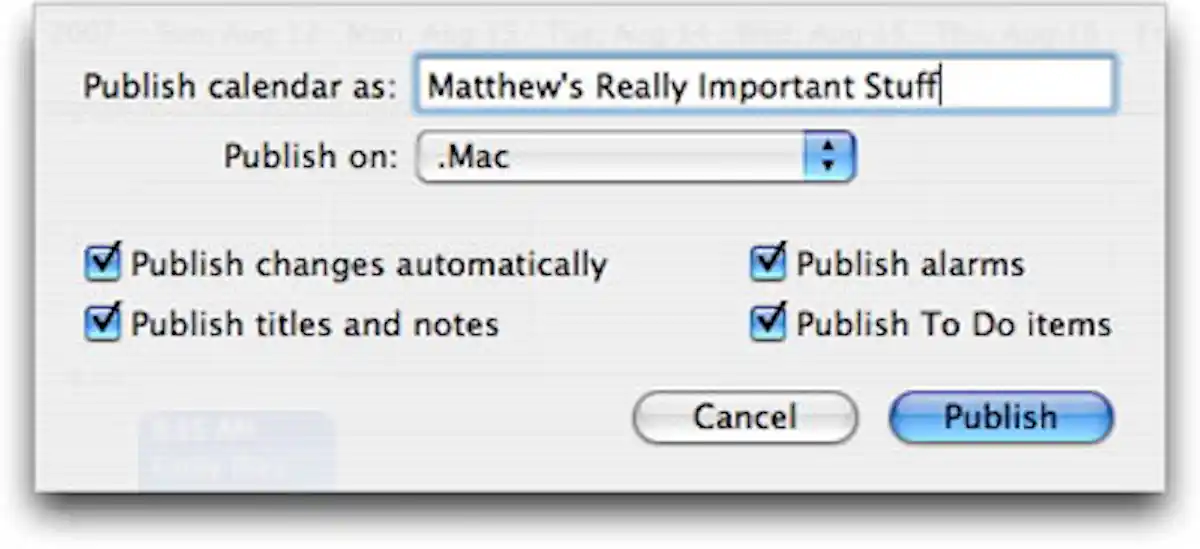 How to Publish iCal Calendars to the Web Macinstruct